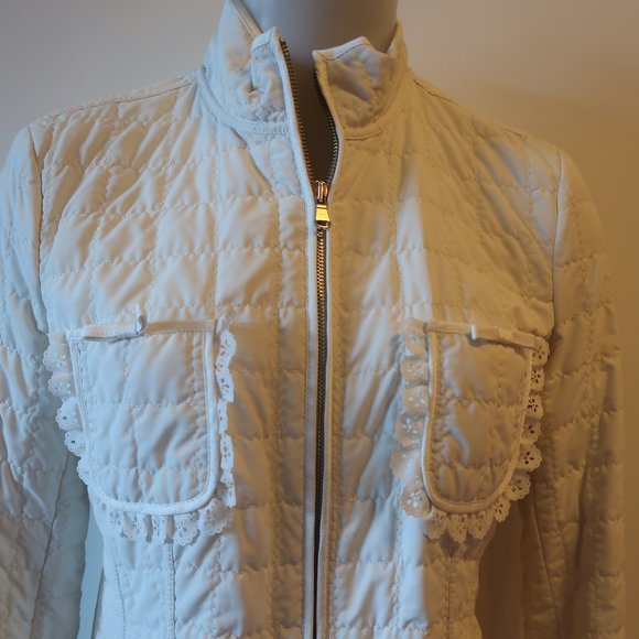 WOMENS CHEBY WHITE QUILTED LACE ITALIAN FULL ZIP JACKET 42 US/6 * - Picture 4 of 14